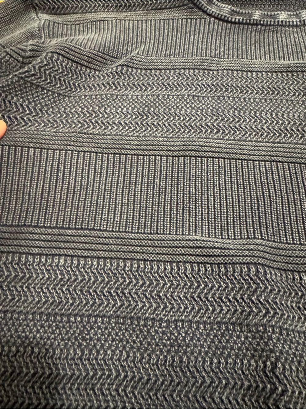 Nautica Men's Blue Textured 100% Cotton Crewneck Sweater XL - Picture 5 of 6